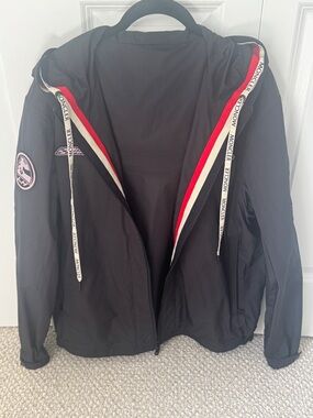 Limited Edition Moncler Men’s Black Hooded Windbreaker Jacket (Hamilton)